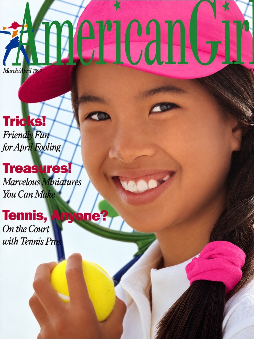 AMERICAN GIRL MAGAZINE MARCH APRIL 1997 w/ paper doll tennis 90s nostalgia